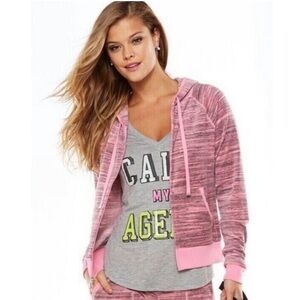 Juicy Couture Zip Up Hoodie Pink & Black